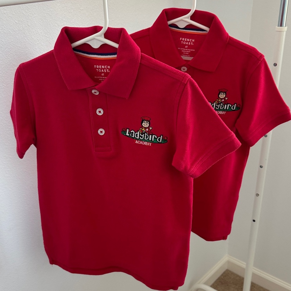 French Toast Kids Polo Shirt in Bright Red
